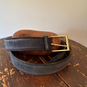 Blue Suede Magnanni Belt with Silver Buckle. Sz 38. Classic and elegant.